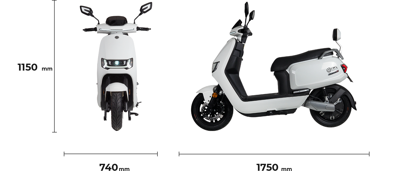 Motocykl elektryczny Sunra Robo-S wymiary